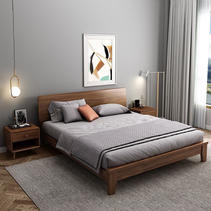 Traditional Headboard Standard Bed Solid Wood Bed with Custom Legs