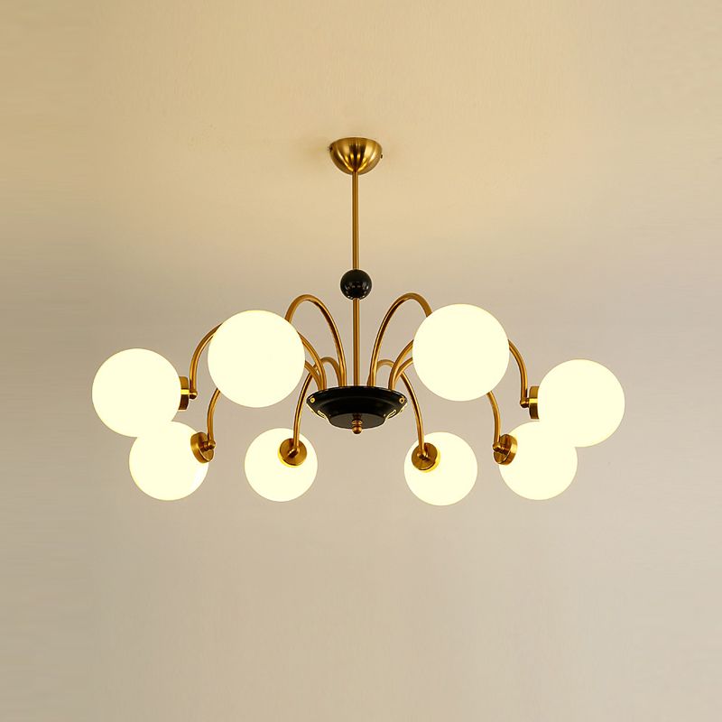 American Style Chandelier White Glass Pendant Lighting Fixtures for Dining Room