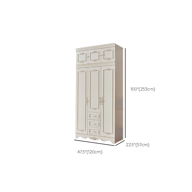 French Country Wardrobe Cabinet with Shelves Wood Wardrobe Closet