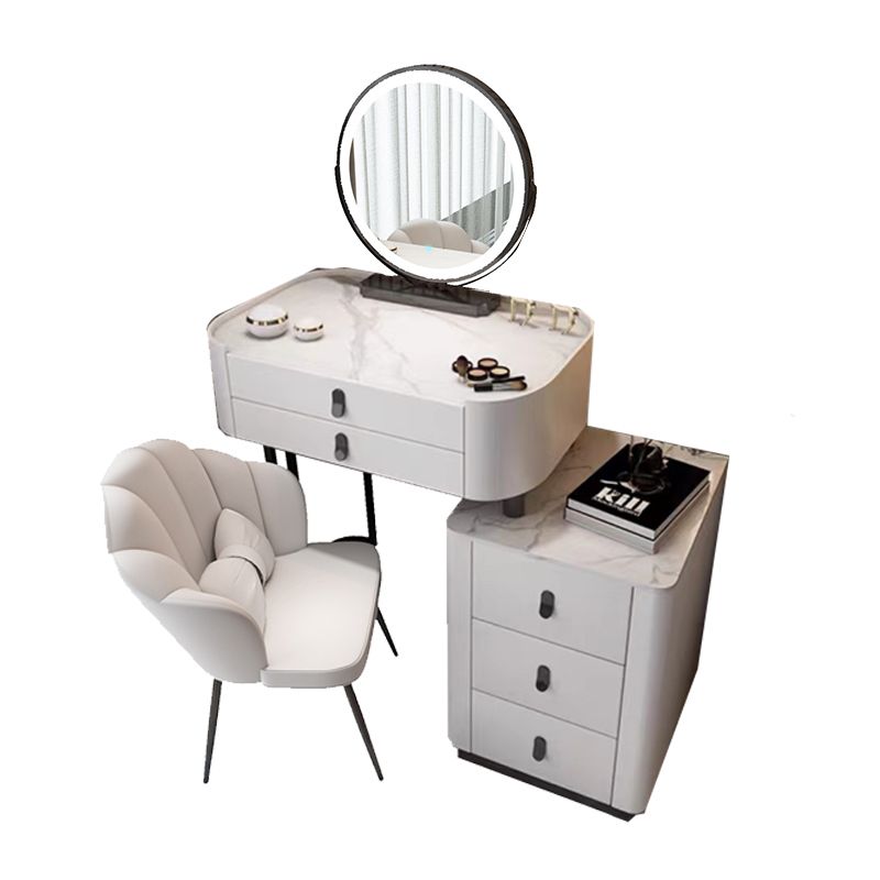 Glass/Stone Make-up Vanity Modern Vanity Dressing Table with Storage Drawers