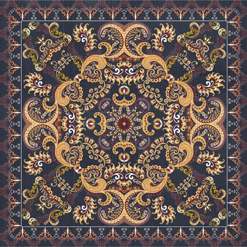 Shabby Chic Floral Area Rug Multi-Color Persian Carpet Polypropylene Anti-Slip Backing Washable Pet Friendly Rug for Foyer
