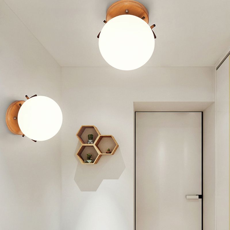 Lámpara de pared de vidrio de estilo de pared moderno de color de sombra redonda de 1 luces