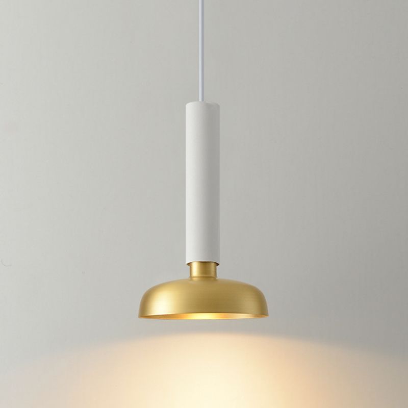 1 Light Pot Cover Hanging Pendant Postmodern Style Metal Hanging Lighting for Living Room