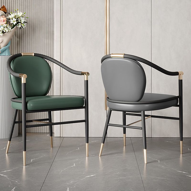 Contemporary Style Arm Chair Metal Dining Room Chair for Home