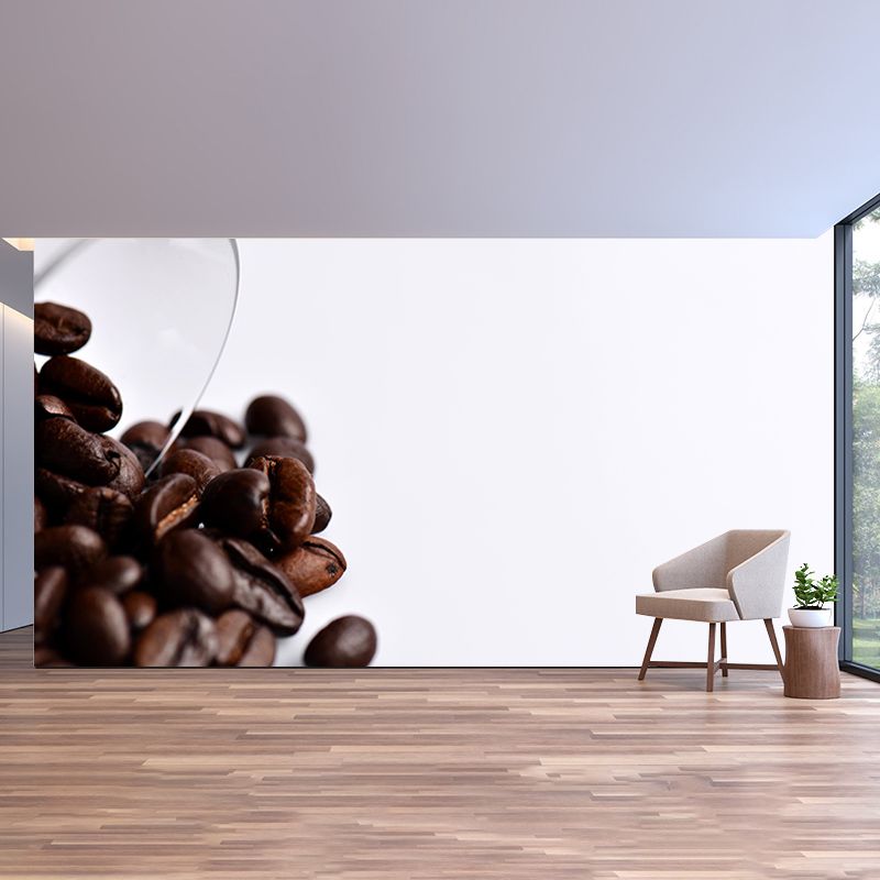 Customized Fragrant Coffee Beans Mural Wall Decor Eco-friendly Wallpaper for Coffee Shop
