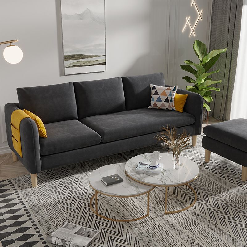 Mordern Square Arm Sofa with Tight Back Convertible Sofa for Living Room, Apartment