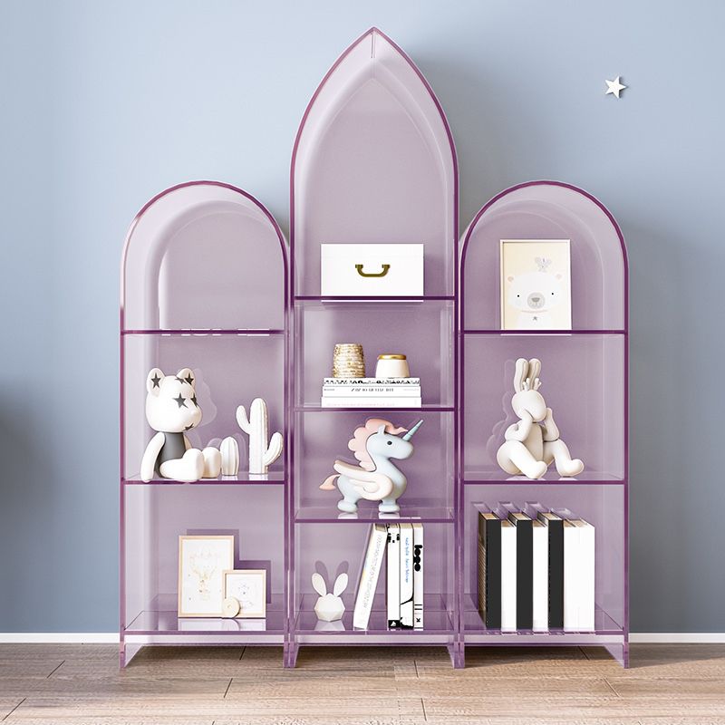 Glam Closed Back Bookshelf Standard Acrylic Bookcase with Shelves