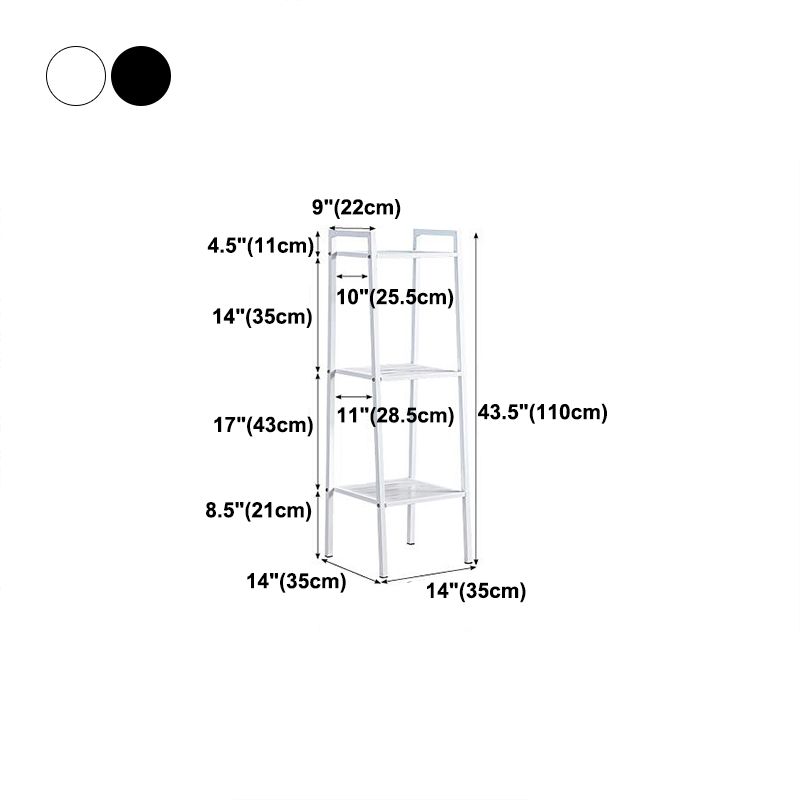 Modern Metal Ladder Bookshelf Vertical Open Bookshelf for Living Room