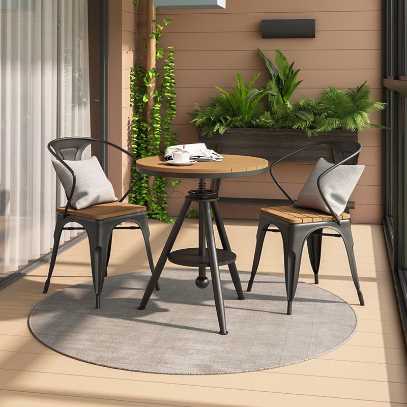 Modern Style 1/2/3/5 Pieces Metal Dining Set Reclaimed Wood Table Set