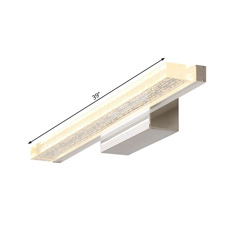 Linear Bathroom Vanity Lamp Stainless Steel 1-Light Modern LED Wall Sconce with Acrylic Shade in Warm/White Light, 8"/16"/23.5" Wide