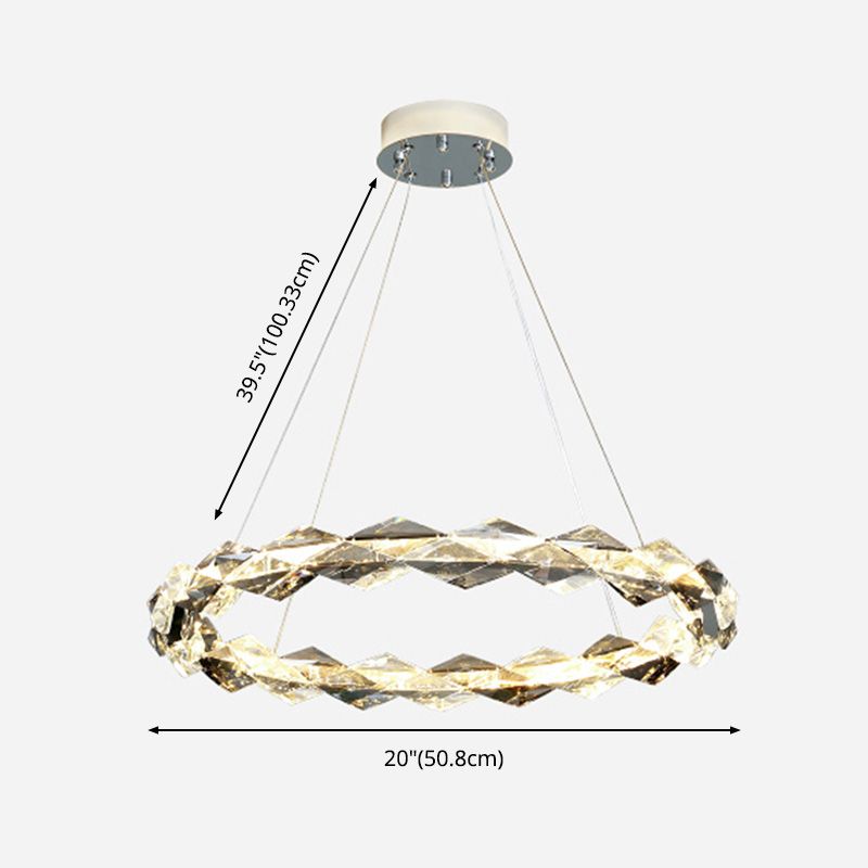 Contemporary Style Ceiling Lighting Ring Crystal Bedroom LED Ceiling Fixture