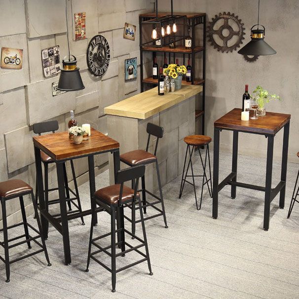 Contemporary Bar Stool and Table Set 1/2/4/5 Pieces Table and Stool Set