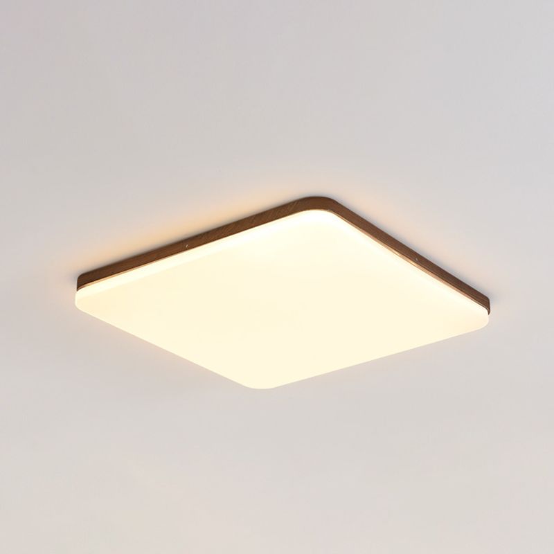 Plafonnier LED en forme de géométrie, Style moderne et Simple, en bois, 1 lumière, encastré pour le salon