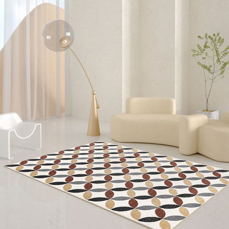 Postmoderner Kreis Teppich Polyester Innenblatt Teppichfleck -Widerstandsbereich Teppich für Wohnzimmer