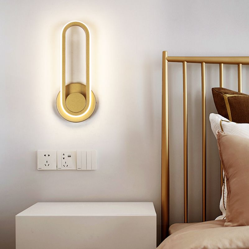 Modern Simple Iron Wall Light Ellipse Shape LED Rotatable Wall Lamp for Living Room