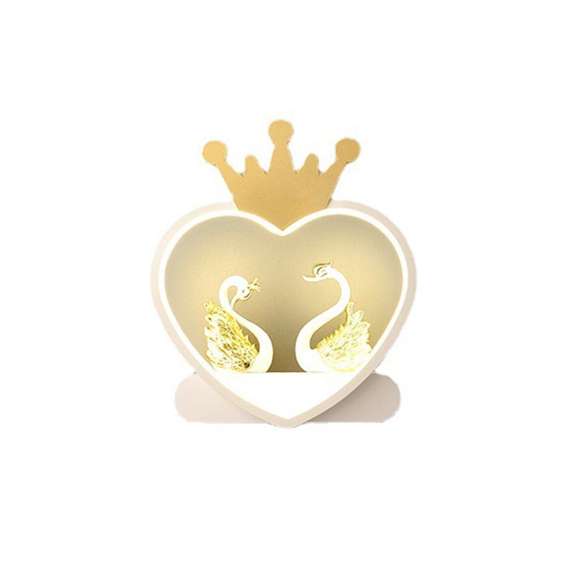 Nordic Style Heart Wall Mount Lighting Acrylic Wall Mounted Light Fixture for Bedroom