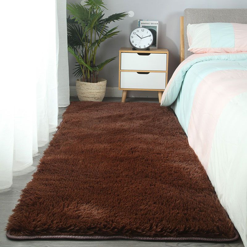 Comfort Plain Shag Carpet Polyester Area Rug Non-Slip Backing Indoor Carpet for Living Room