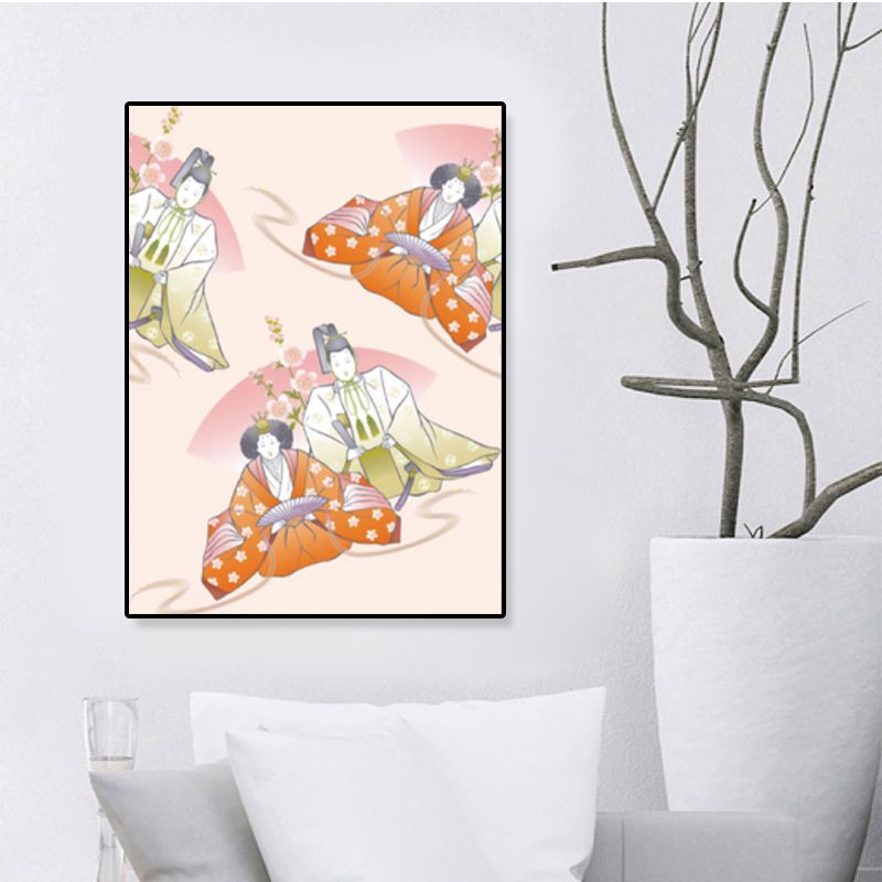 Japanse Geisha canvas print pastel kleur gastenkamer muur kunst decor, meerdere maten