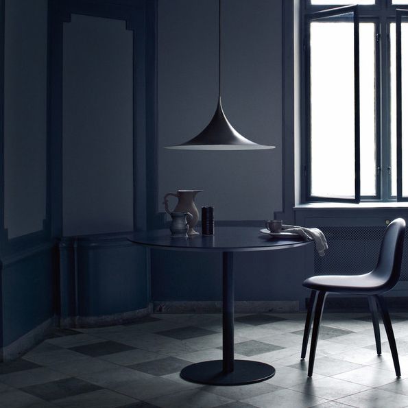 Black/Gray/White Single Head Suspension Light with Trumpet Metal Shade Modern Creative Dining Room Ceiling Pendant Light, 16"/19" Wide