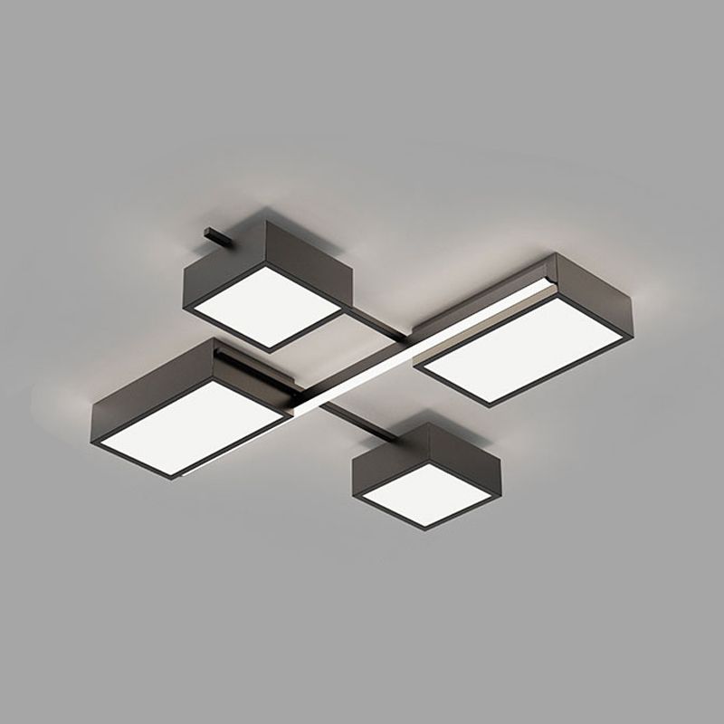 Éclairage encastré contemporain Plafonniers encastrés à LED multi-têtes noirs