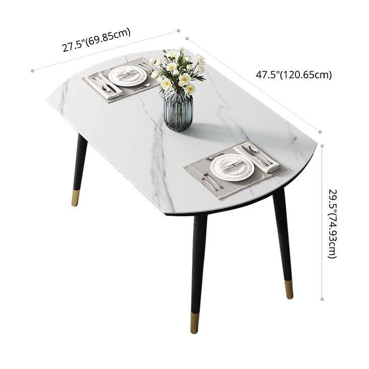 Kitchen Modern Sintered Stone Dining Table of Traditional Height with Collapsible Dining Room Sets