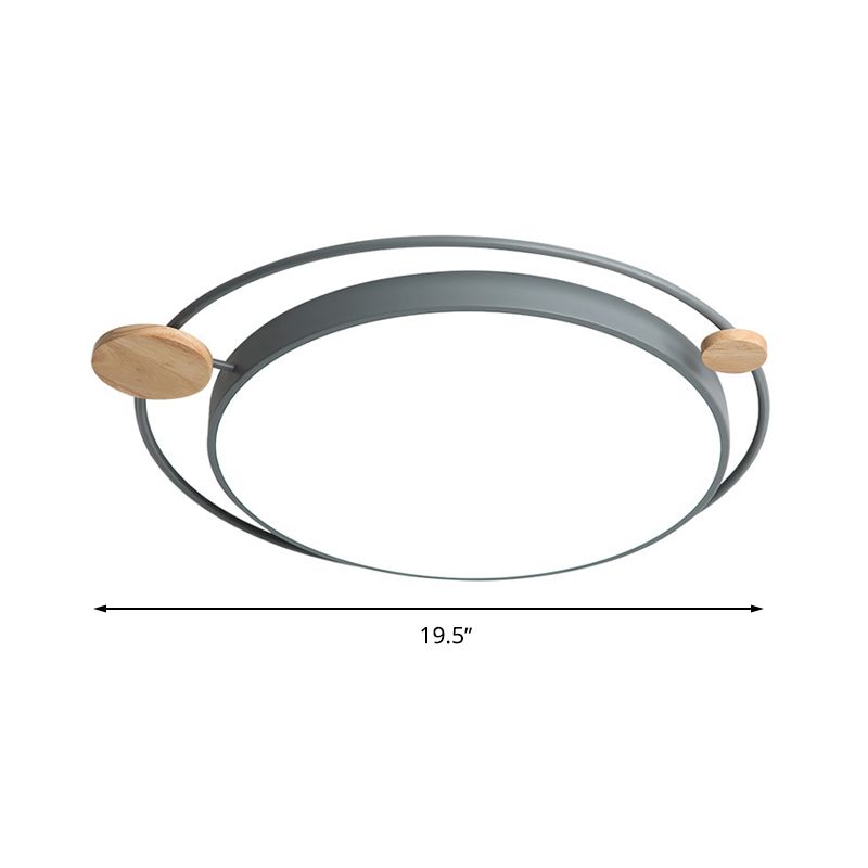 Modernistisch rond plafondgemonteerd licht acryl 16"/19,5"/23,5" W LED slaapkamer grijs/wit inbouwlicht in natuurlijk/3 kleuren licht