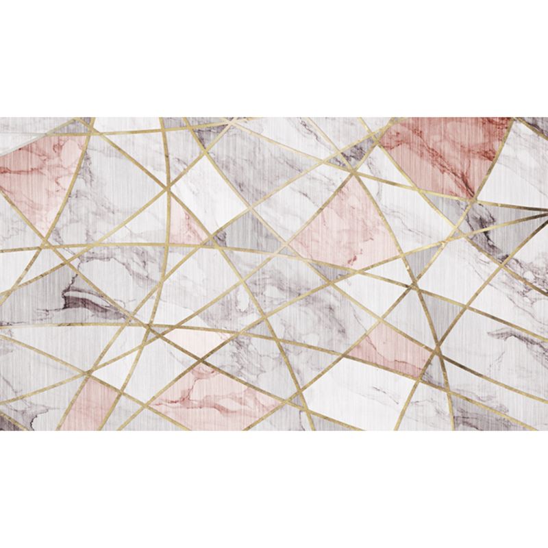 Comfort Bedroom Rug Multi Colored Geometric Printed Area Carpet Polyster Anti-Slip Backing Pet Friendly Rug