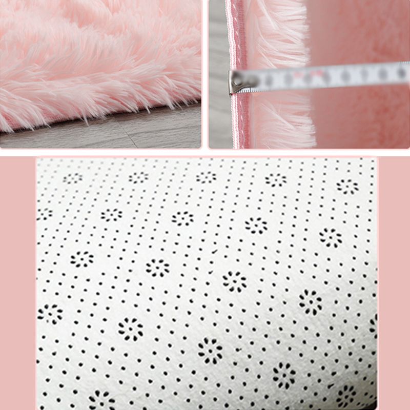 Contemporary Plain Living Room Carpet Polyester Indoor Rug Friendly Washable Shag Area Rug