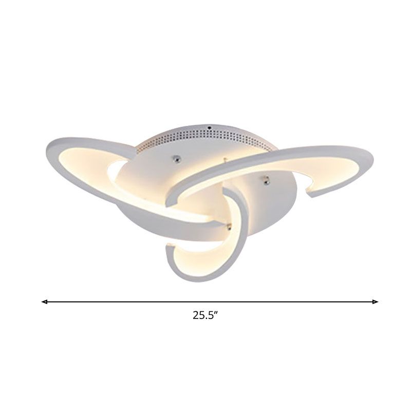 Windmill Flush Ceiling Light Fixture Modern Acrylic 3/6/12-Light Living Room Flushmount Lighting in Warm/White/Natural Light