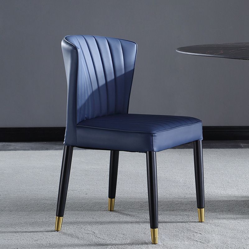Modern Style Dining Chair Armless Chair with Wood Legs for Kitchen