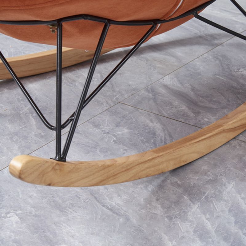 Modern Orange Rocking Chair Leather Tear Resistant Rocker Chair for Living Room