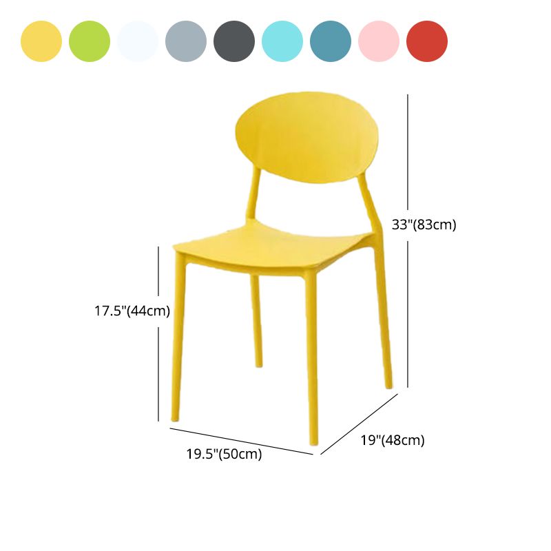Contemporary Stackable Side Chair Plastic Open Back Dining Chair