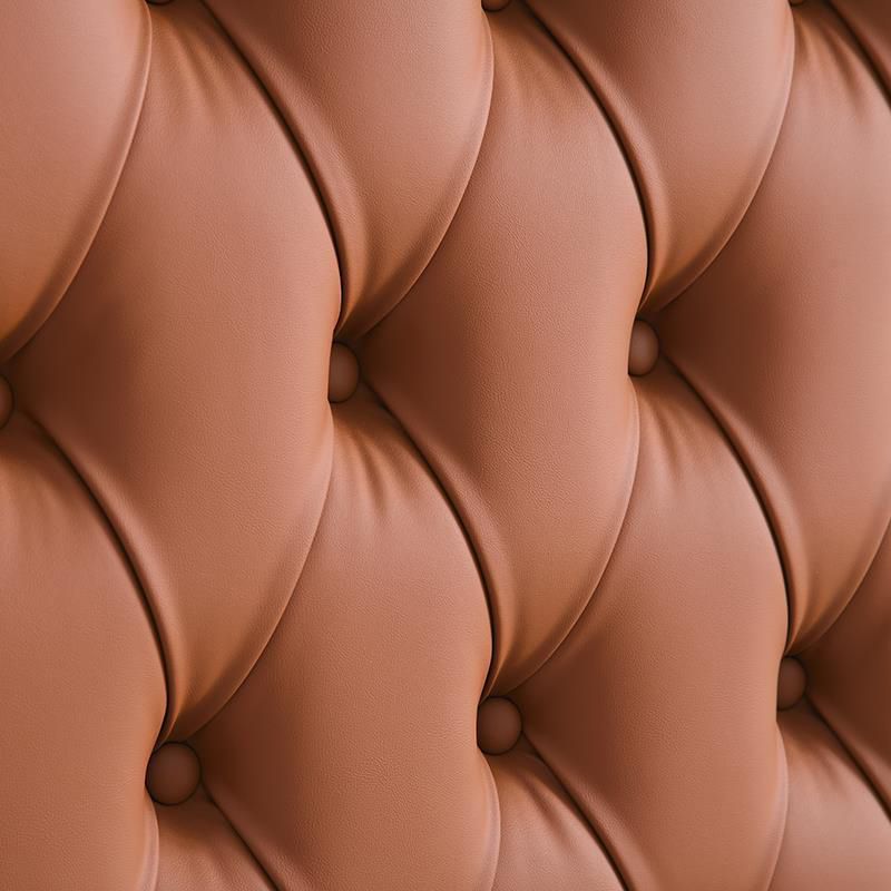 Victorian Tufted Standard Bed Rubberwood Panel Bed with Upholstered Headboard