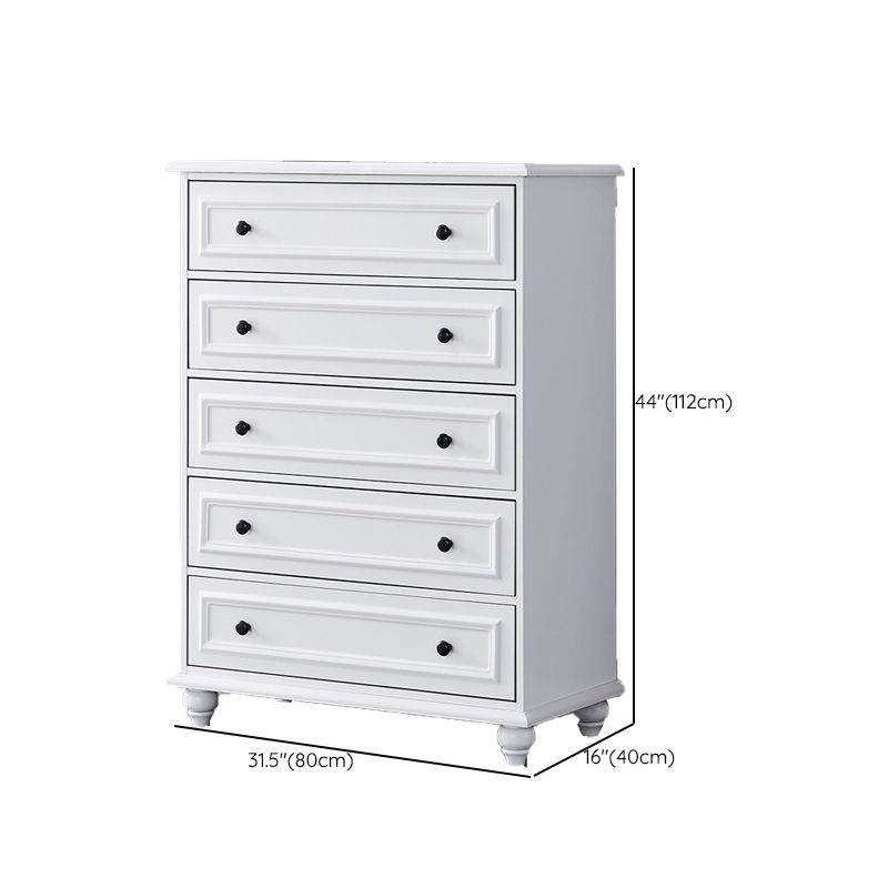 Contemporary Engineered Wood Storage Chest Home Chest in White with Drawers