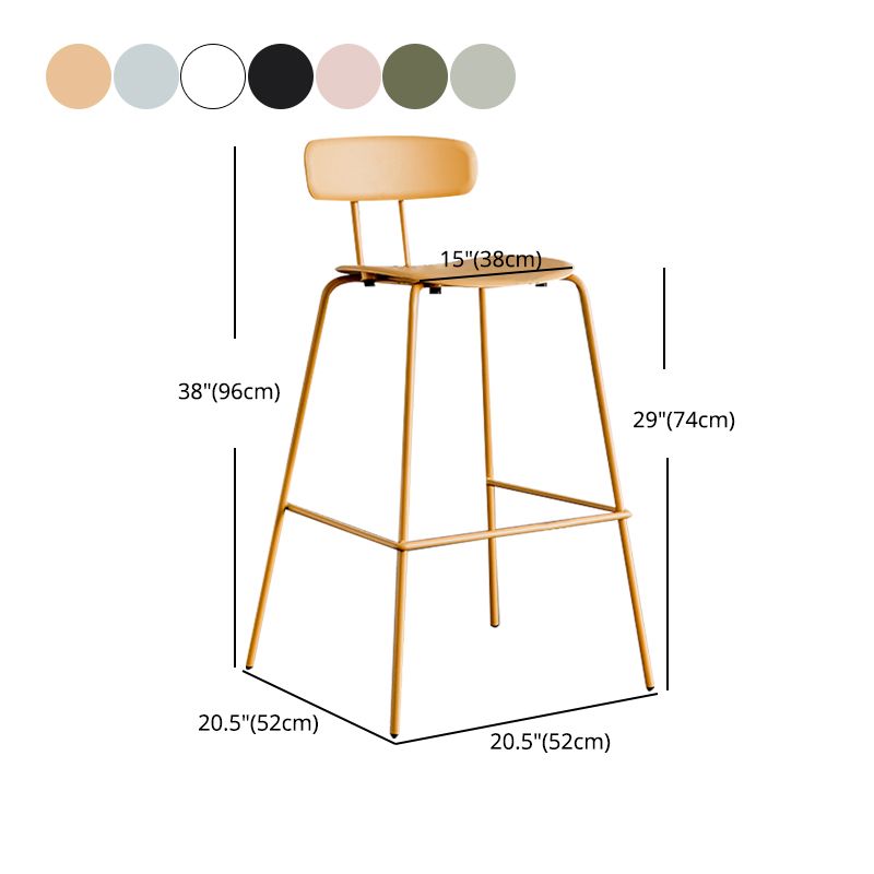 Scandinavian Milk Tea Shop Metal Bar Stool Matte Finish Footrest Stool