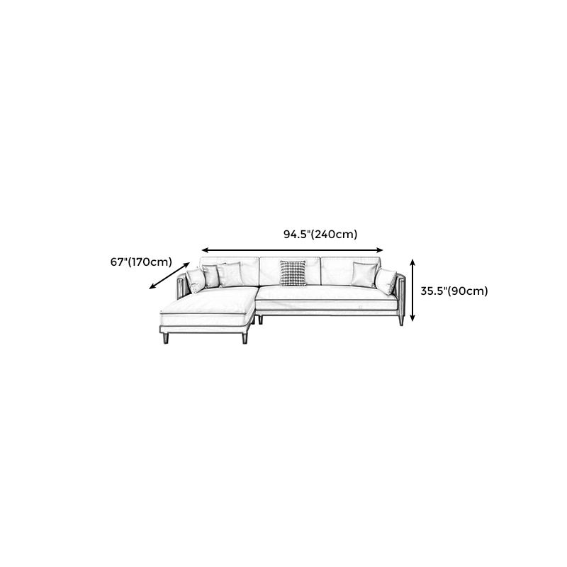 Contemporary Square Arm Sectional with Pillowed Back Cushions