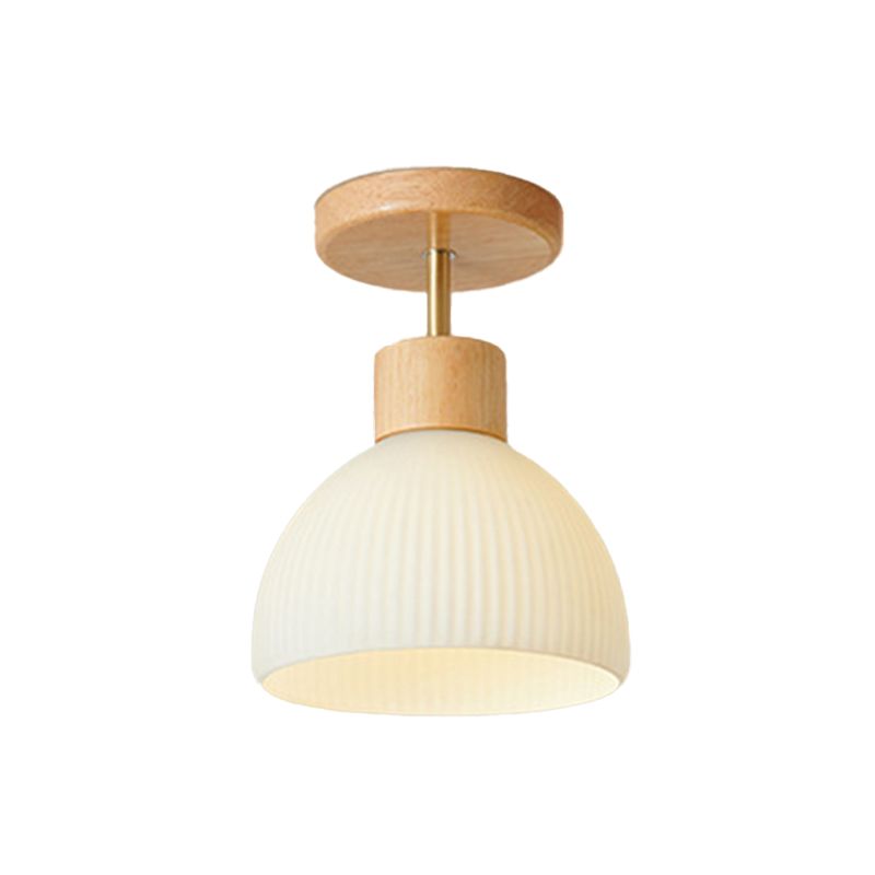 White Shaded Ceiling Light Modern Flush Mount Lighting for Foyer