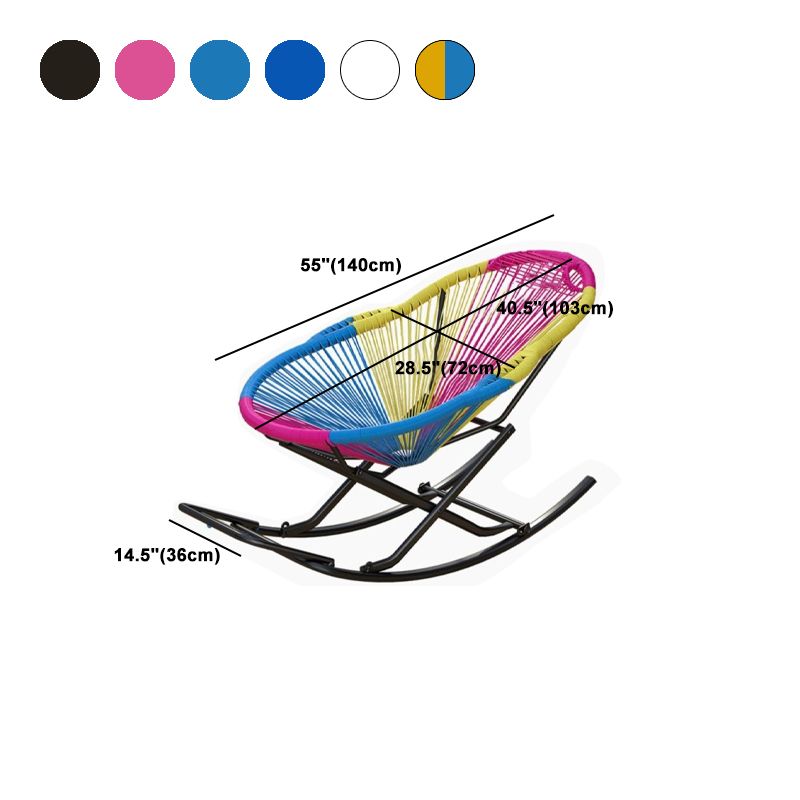 Modern Rocker Wicker Woven Rope Weather-Resistant Rocking Chair