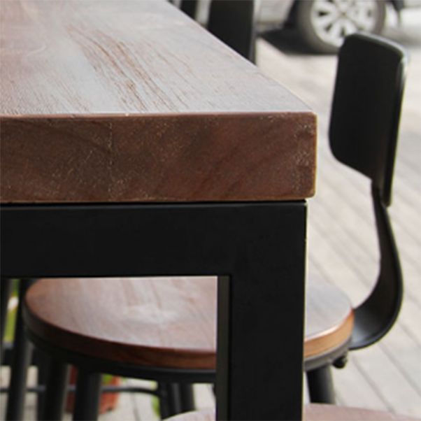 Rectangle Bar Pub Table Set 1/5 Pcs Iron Frame Bar Table and Stools