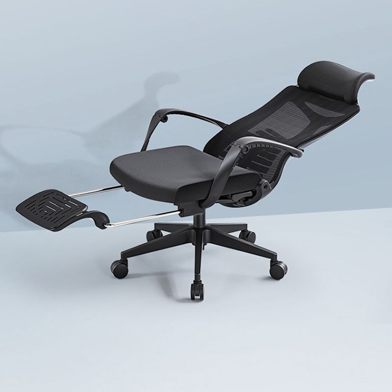 Modern Fixed Arms Desk Chair Adjustable Seat Height Chair with Wheels