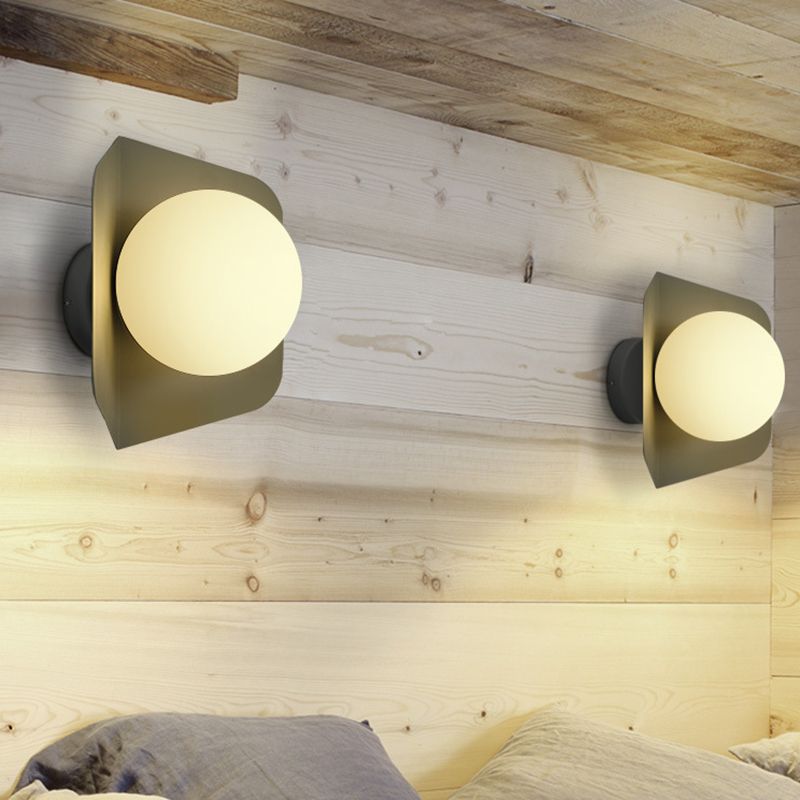 Modernism Globe Shaded Wall Light Macaron Lighting for Living Room