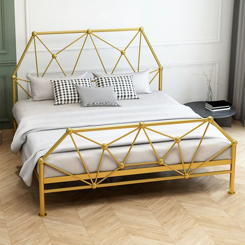 Glam Open-Frame Bed Metal Bed Frame with Headboard, 39.4"/53.1" Standard Bed