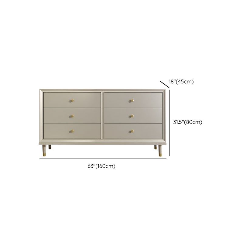 Contemporary Horizontal Double Dresser Cherry Wood Storage Dresser for Bedroom