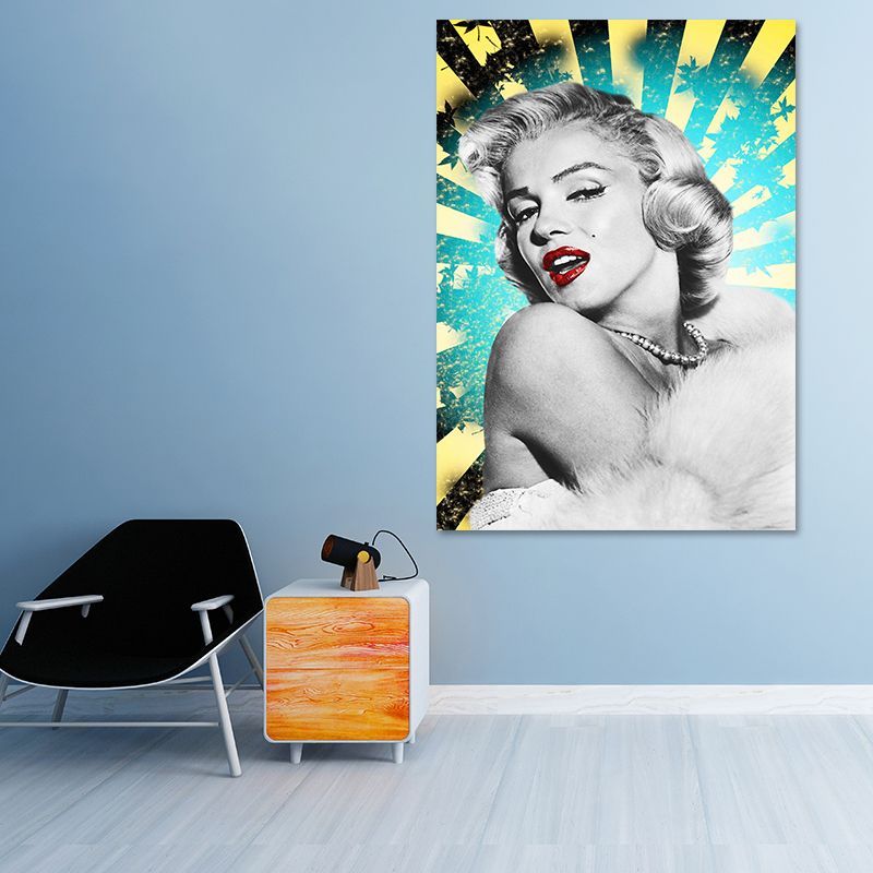 Décoration murale texturée Marilyn Monroe, impression d'art mural sur toile glamour de couleur foncée pour chambre
