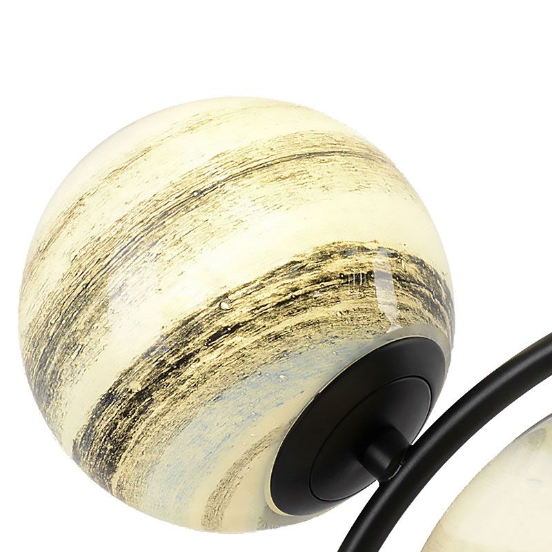 Bolglascluster hanger hanger 2 lichten zwarte led hangende verlichtingsarmatuur voor woonkamer