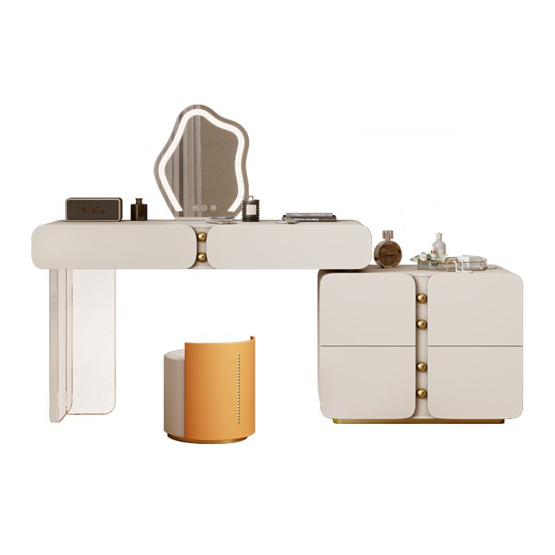 13.77" Wide Make-up Vanity White Makeup Vanity Desk Table with 2/6 Drawers