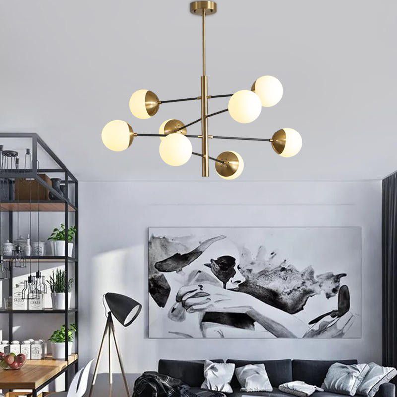 Glass Ceiling Hung Fixtures Contemporary Global Pendant Lighting for Living Room