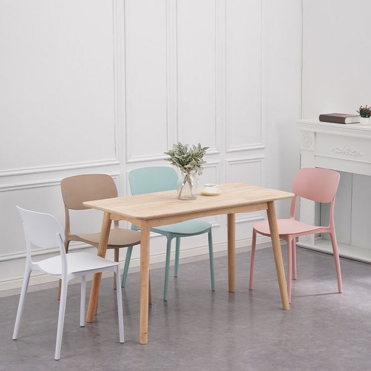 Plastic Dining Armless Kitchen Chair Open Back Dining Side Chair