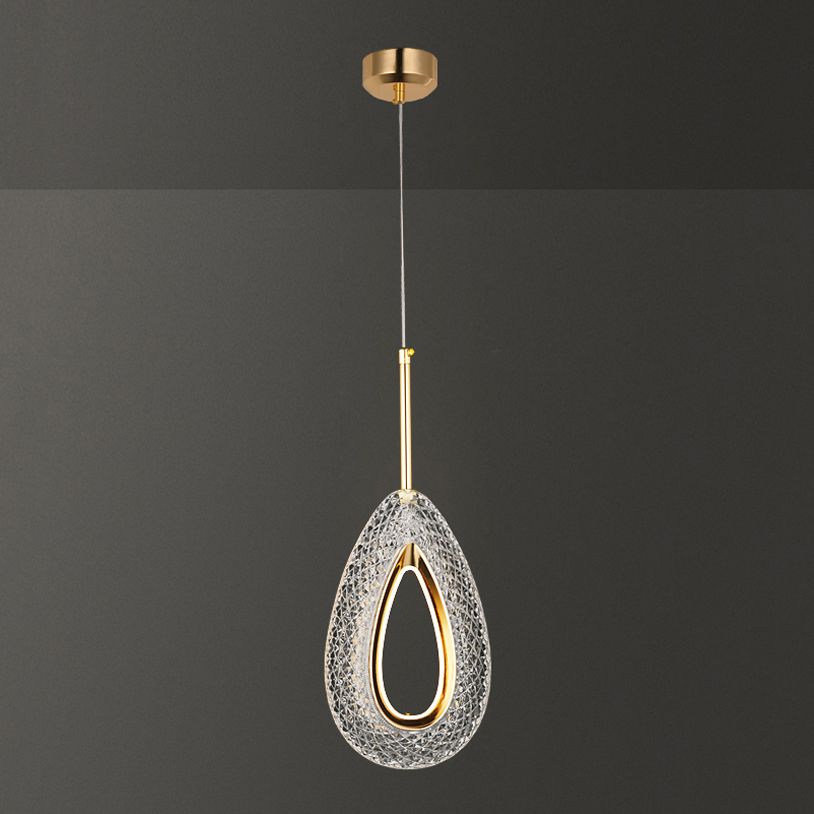 Contemporary Style Linear Shape Pendant Lights Metal Hanging Lamps in Gold