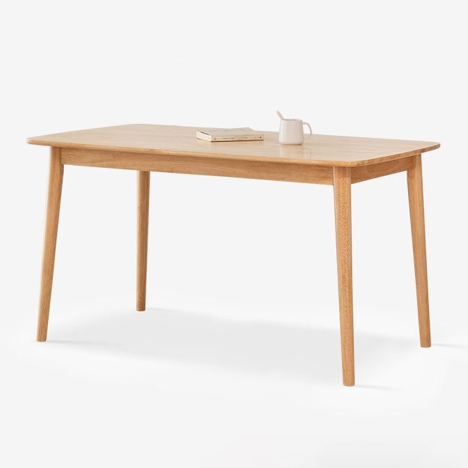 Contemporary Solid Wood Top Dining Set with 4 Legs Fixed Table Dinette Set for Restaurant